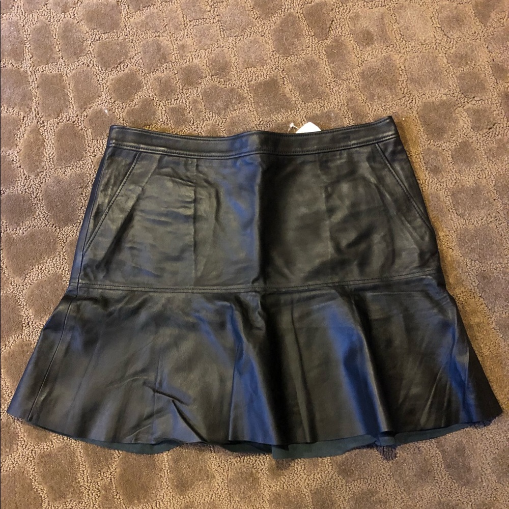 Coach lamb leather Black Skirt. Size 10